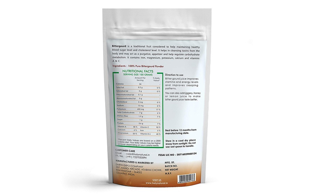Holy Natural Bitter Gourd Powder    Pack  250 grams